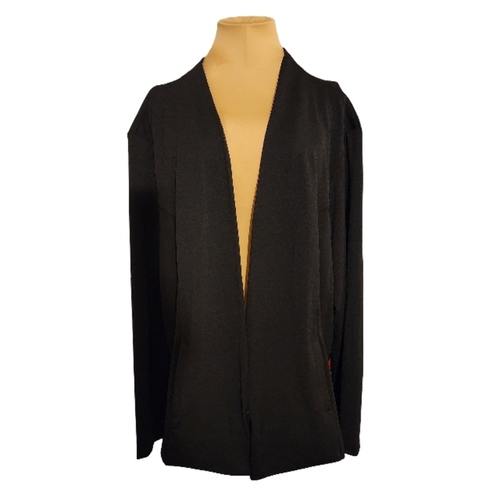 Lemon Tart Plus 4X Black Open Front Blazer Jacket‎ Stretch Knit Lightweight
